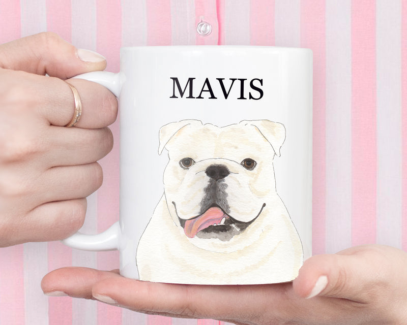 Personalized English Bulldog (White) Ceramic Mug
