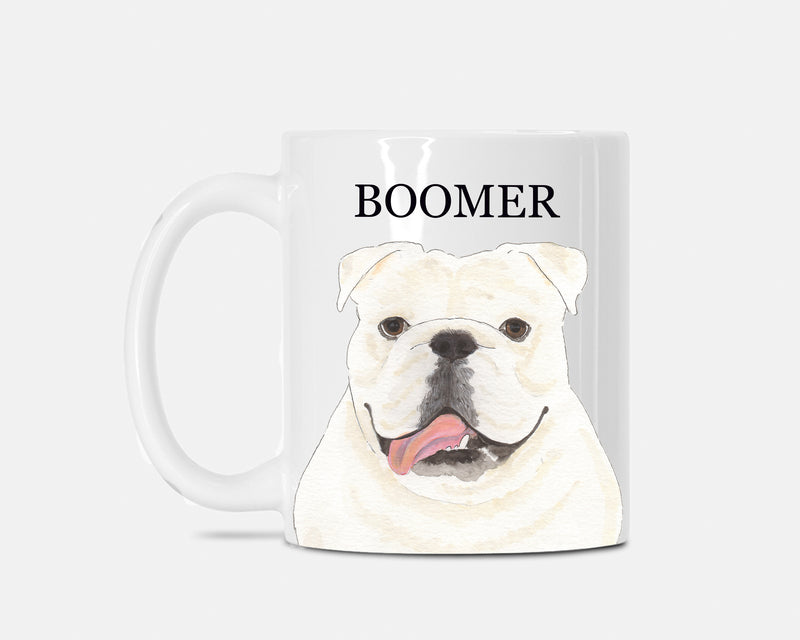 Personalized English Bulldog (White) Ceramic Mug
