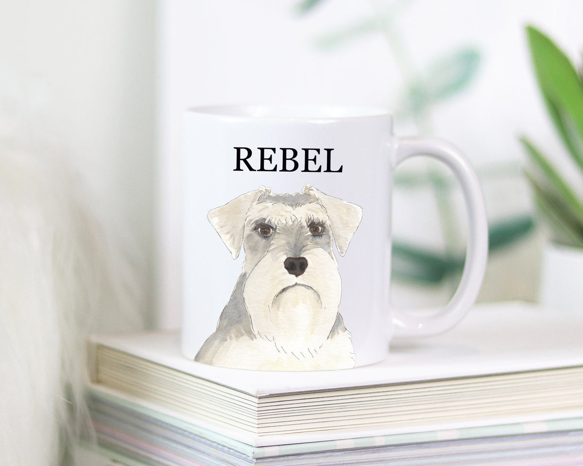 Personalized Schnauzer (Grey & White) Ceramic Mug
