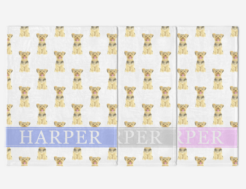 Personalized Yorkie Minky Baby Blanket