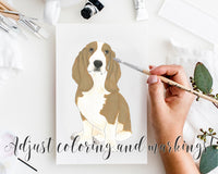 Custom Basset Hound Dog Dad Fine Art Print