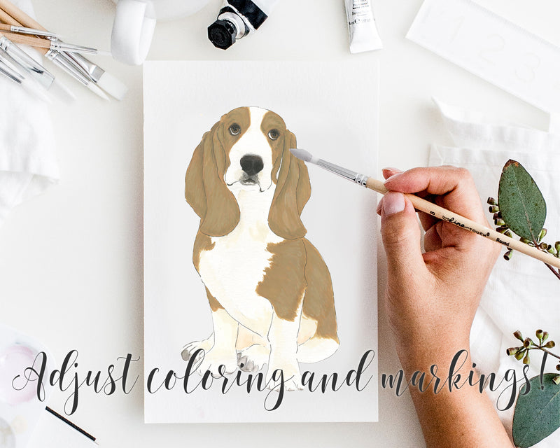 Custom Basset Hound Dog Dad Fine Art Print