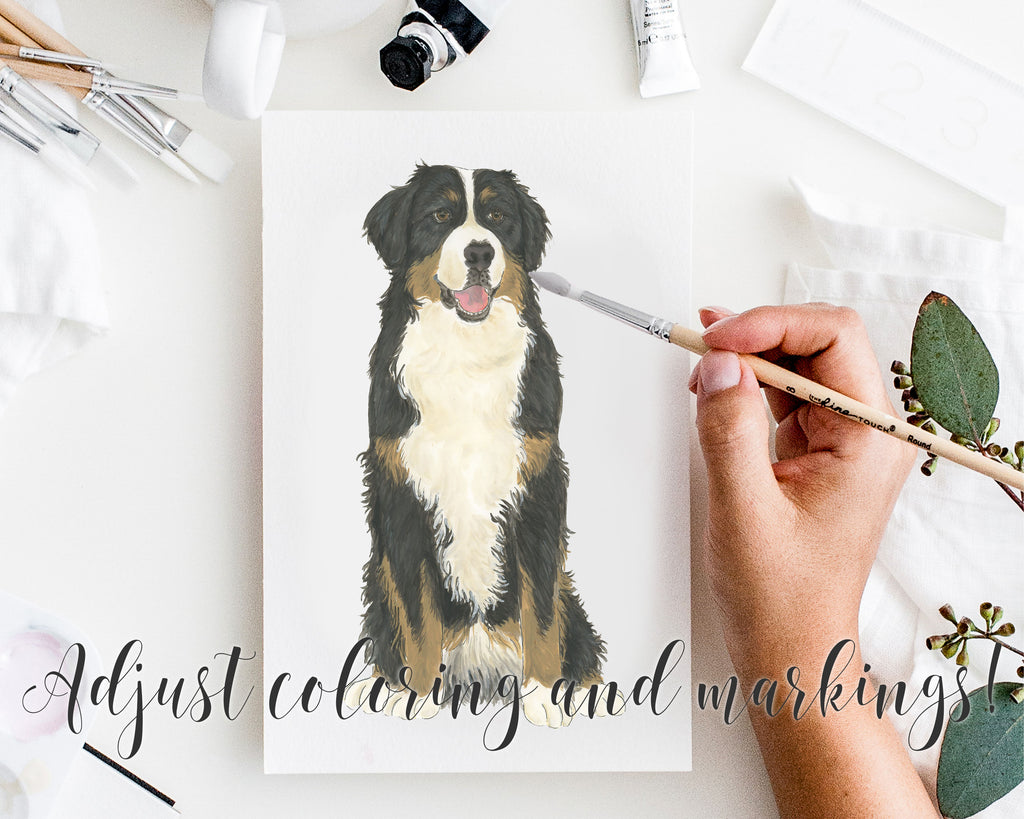 Personalized Bernese Mountain Dog Fine Art Prints