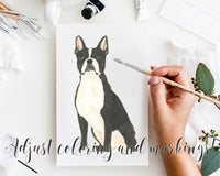Custom Boston Terrier Dog Dad Fine Art Print