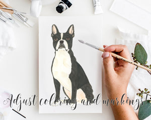 Custom Boston Terrier Dog Dad Fine Art Print