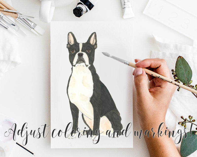 Custom Boston Terrier Dog Dad Fine Art Print