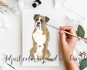 Custom Boxer (Fawn) Dog Dad Fine Art Print