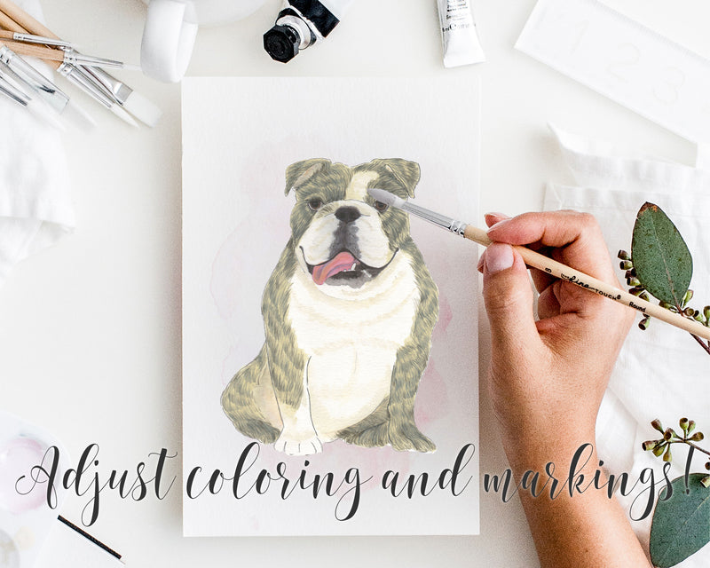 Custom English Bulldog (Brindle) Dog Dad Fine Art Print