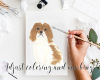 Custom Cavalier King Charles Spaniel (Tricolor) Dog Dad Fine Art Print