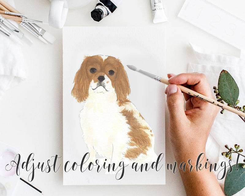 Custom Cavalier King Charles Spaniel (Tricolor) Dog Dad Fine Art Print