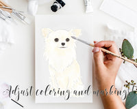 Custom Chihuahua (Long Haired, White) Dog Dad Fine Art Print