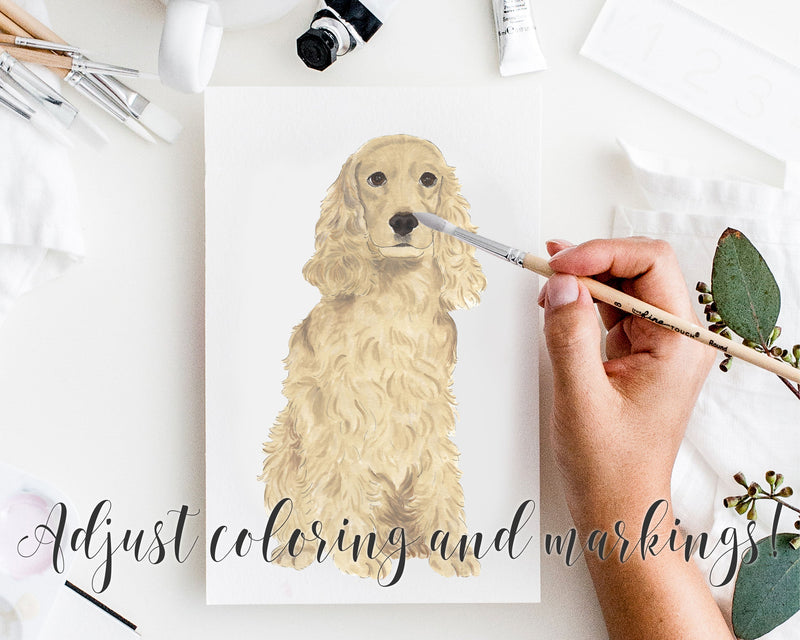 Custom Cocker Spaniel (Blonde Golden) Dog Dad Fine Art Print