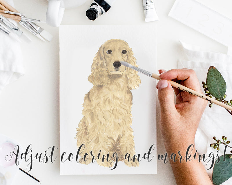 Custom Cocker Spaniel (Blonde Tan Golden) Dog Mom Print