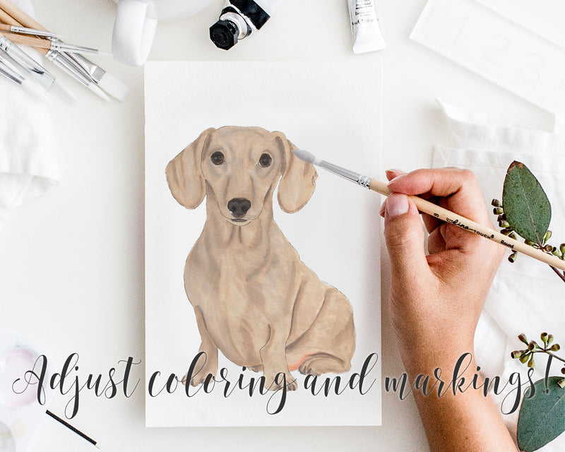Personalized Dachshund (Red, Smooth) Fine Art Prints