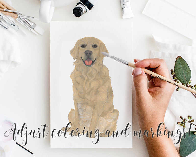 Personalized Golden Retriever (English, Light) Fine Art Prints