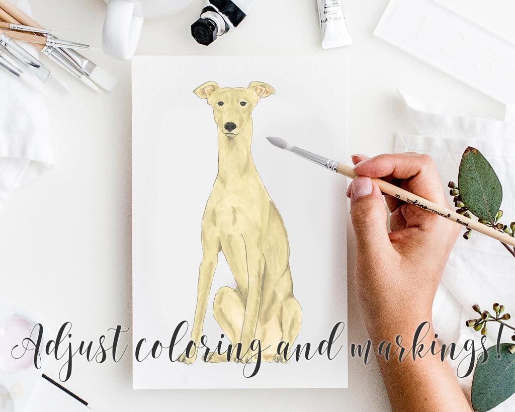 Personalized Greyhound (Fawn) Fine Art Prints