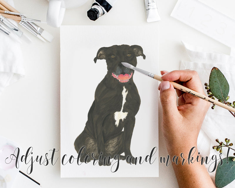Custom Pitbull Staffy (Black) Dog Mom Print