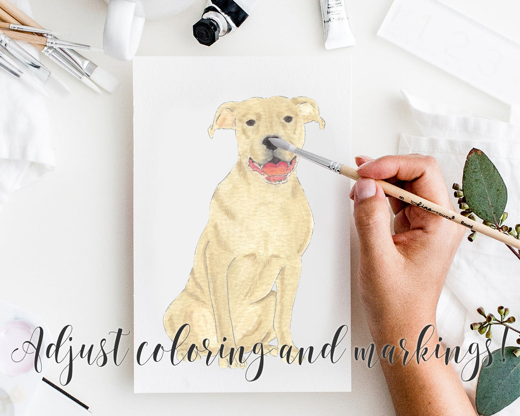 Personalized Pitbull (Fawn) Fine Art Prints