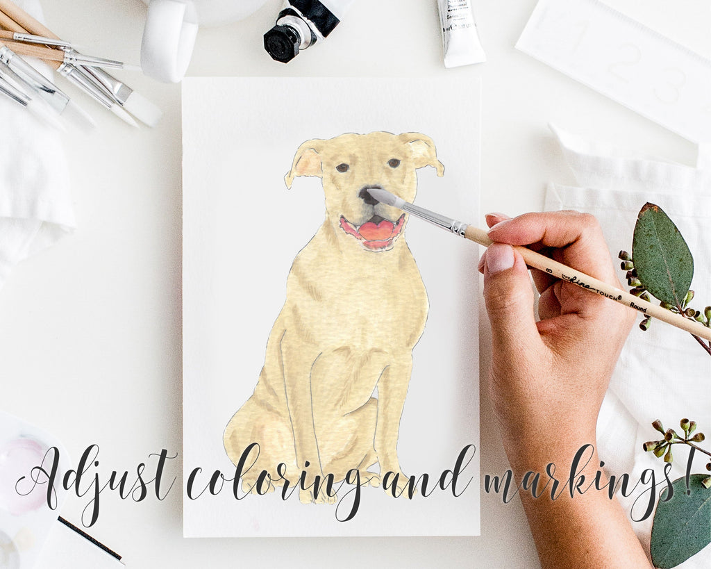 Personalized Pitbull (White) Fine Art Prints
