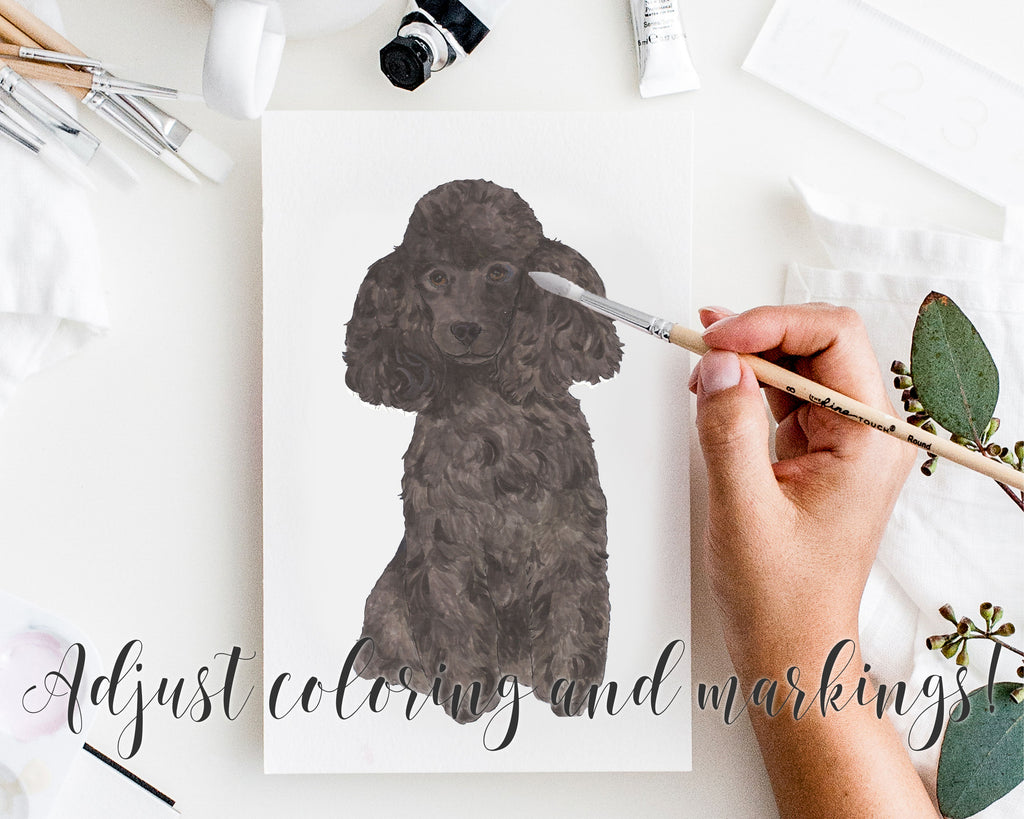 Personalized Poodle (Black) Fine Art Prints