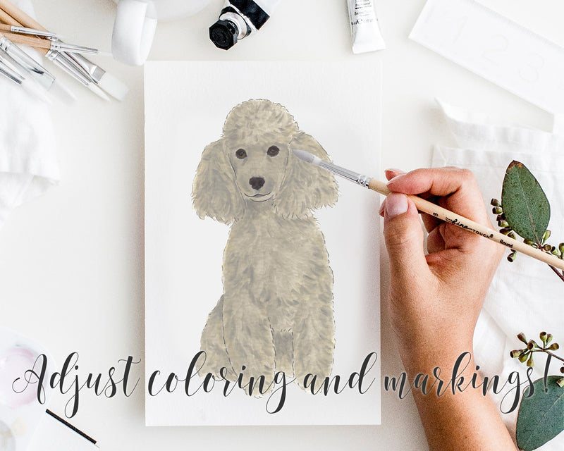 Personalized Poodle (Grey) Fine Art Prints