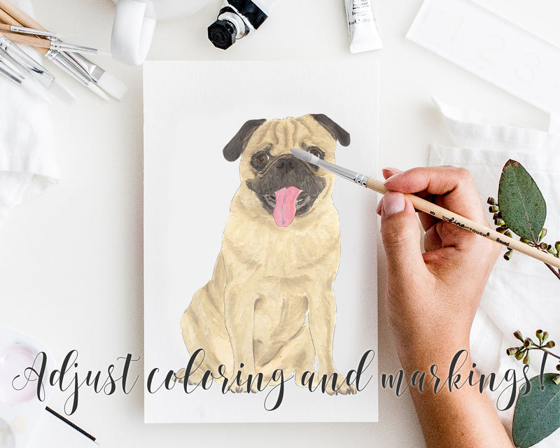 Custom Pug Dog Dad Fine Art Print