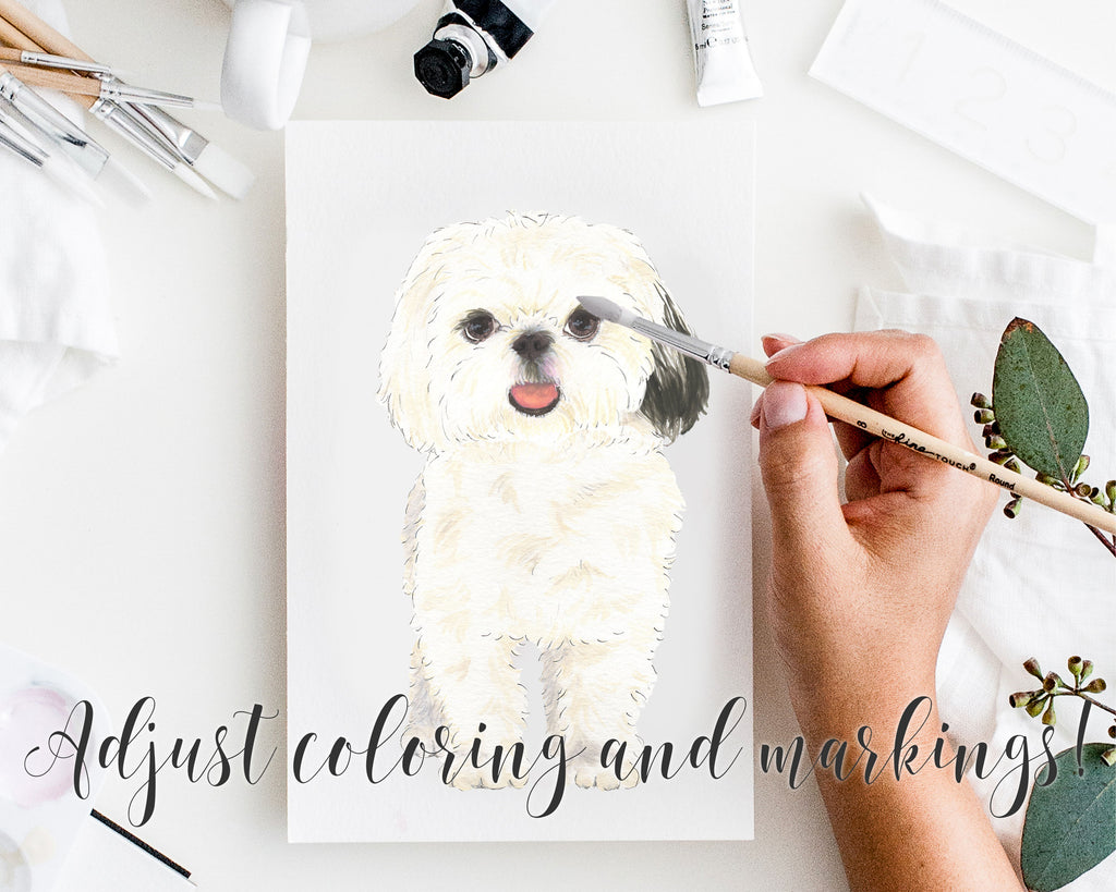 Personalized Shih Tzu (Black & White) Fine Art Prints
