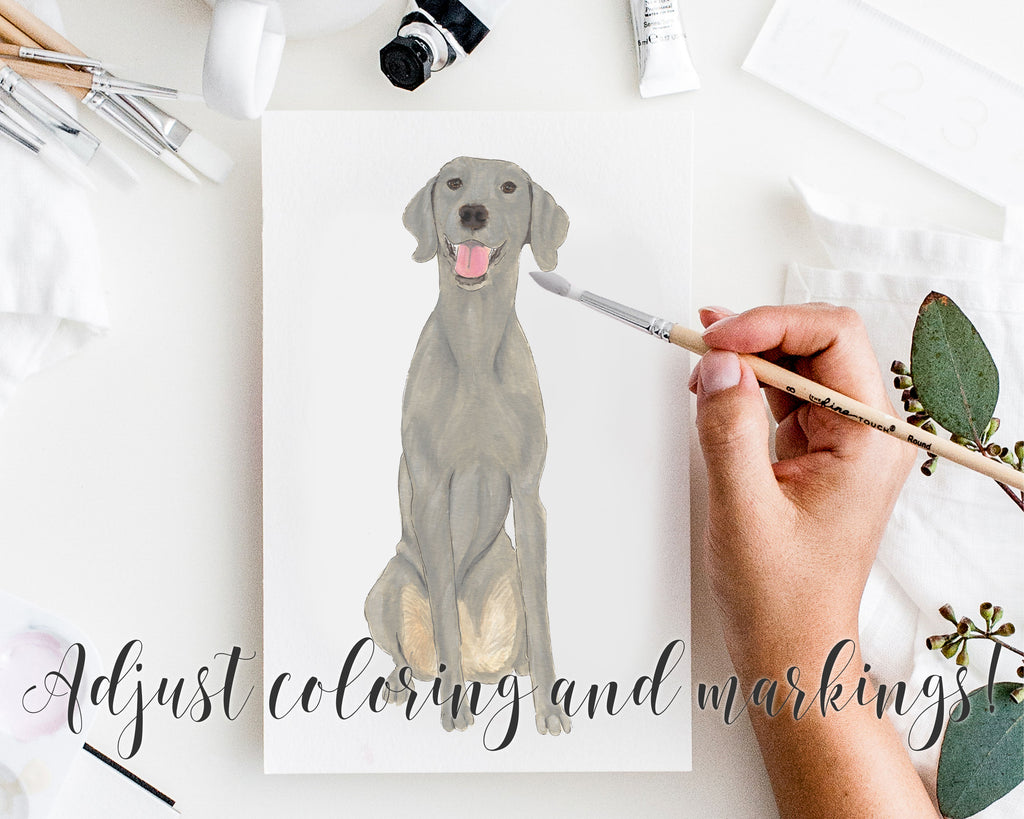 Personalized Weimaraner Fine Art Prints