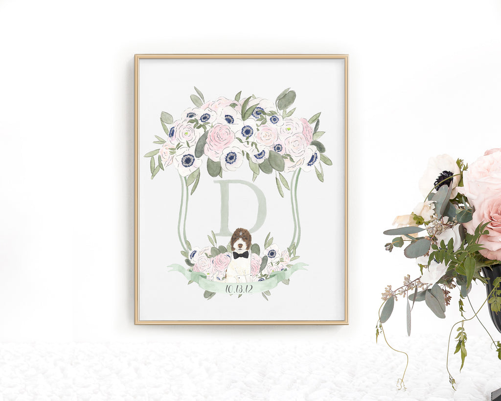 Custom Family Crest Fine Art Print (Anemones)
