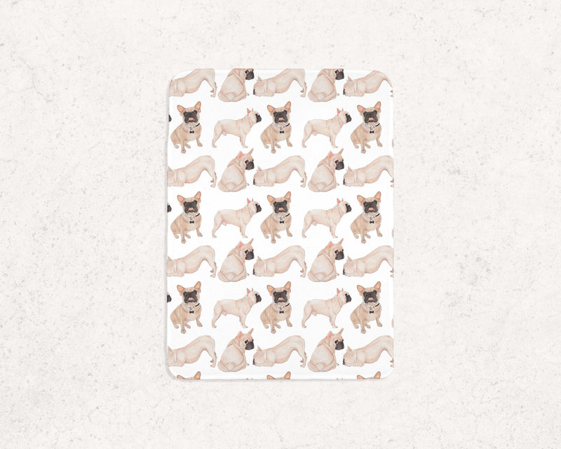 Masked French Bulldog Fleece Baby Blanket