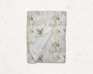 French Bulldog (Fawn) Fleece Baby Blanket