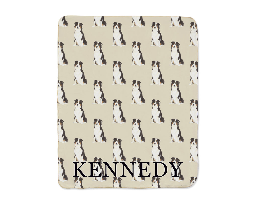 Australian Shepherd Sherpa Throw Blanket