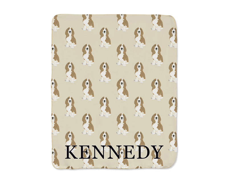 Basset Hound Sherpa Throw Blanket