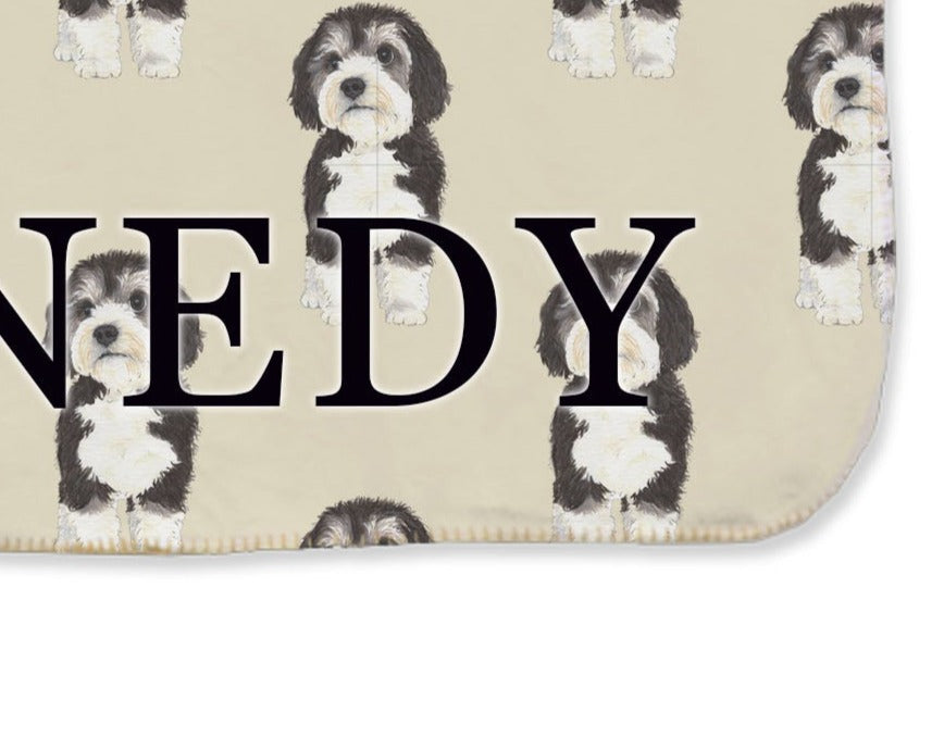Bernedoodle Sherpa Throw Blanket
