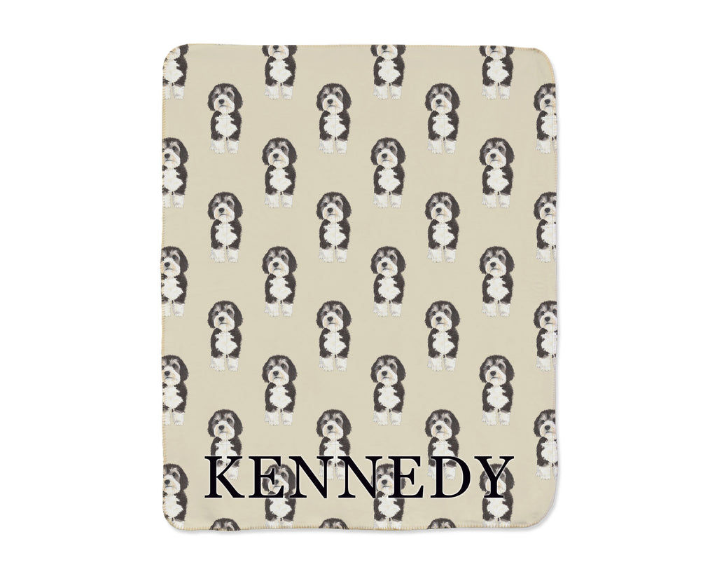 Bernedoodle Sherpa Throw Blanket