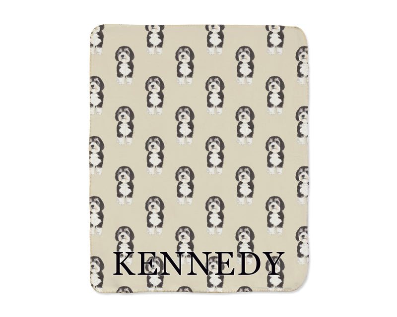 Bernedoodle Sherpa Throw Blanket