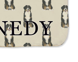 Bernese Mountain Dog Sherpa Throw Blanket