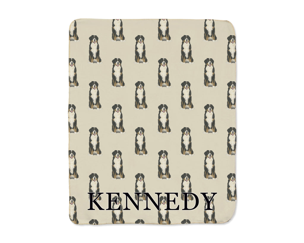 Bernese Mountain Dog Sherpa Throw Blanket