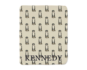 Bernese Mountain Dog Sherpa Throw Blanket