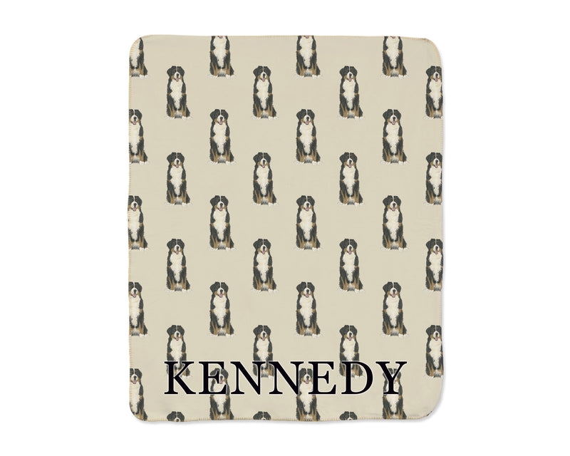 Bernese Mountain Dog Sherpa Throw Blanket