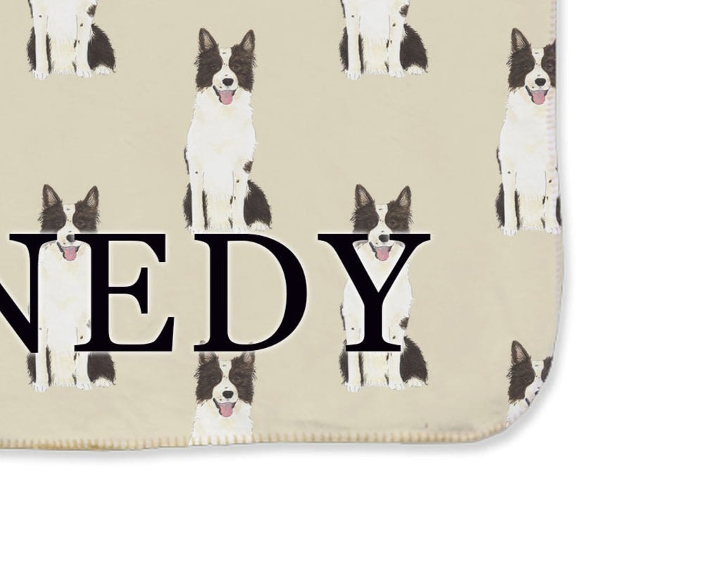 Border Collie Sherpa Throw Blanket