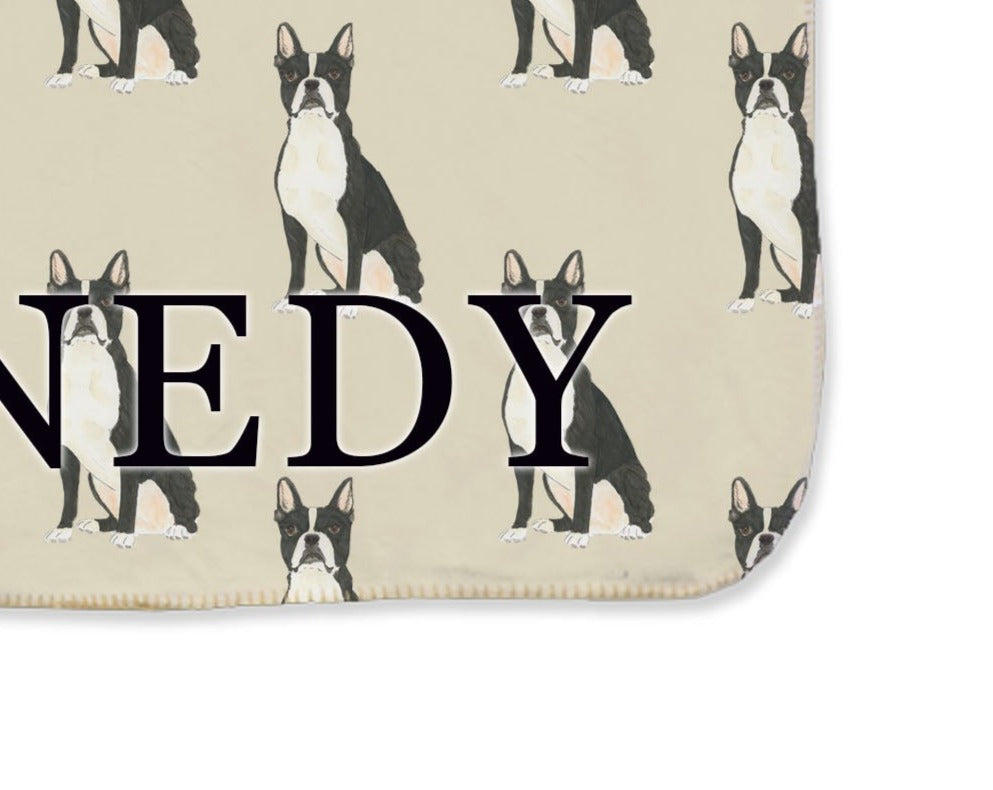 Boston Terrier Sherpa Throw Blanket