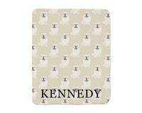 English Bulldog (White) Sherpa Throw Blanket