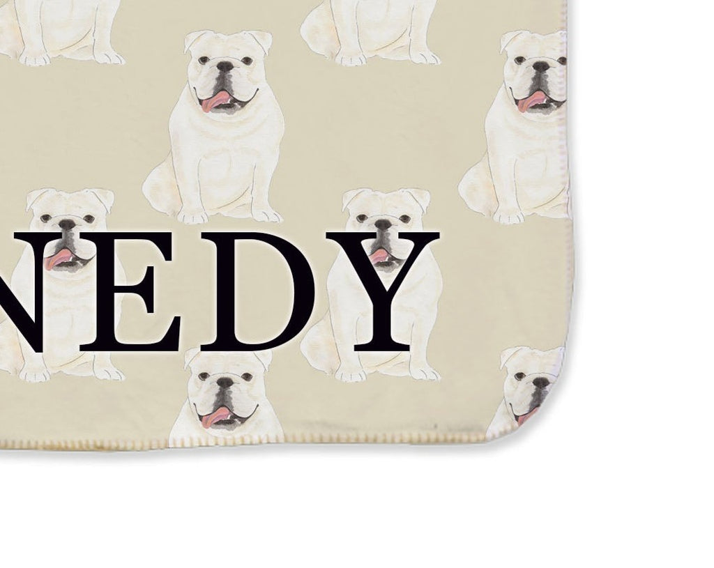 English Bulldog (White) Sherpa Throw Blanket
