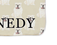 English Bulldog (White) Sherpa Throw Blanket