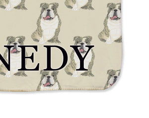 English Bulldog (Brindle) Sherpa Throw Blanket