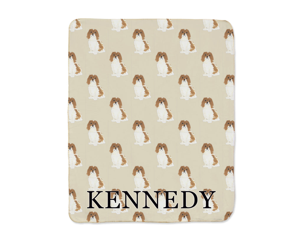 Cavalier King Charles Spaniel (Blenheim) Sherpa Throw Blanket