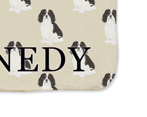 Cavalier King Charles Spaniel (Tricolor) Sherpa Throw Blanket