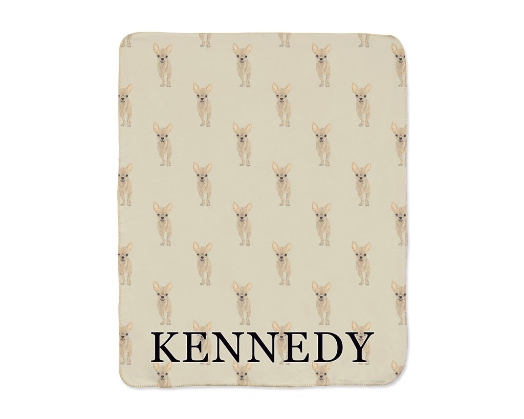 Chihuahua (Short Haired, Fawn) Sherpa Throw Blanket