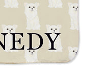 Chihuahua (Long Haired, White) Sherpa Throw Blanket
